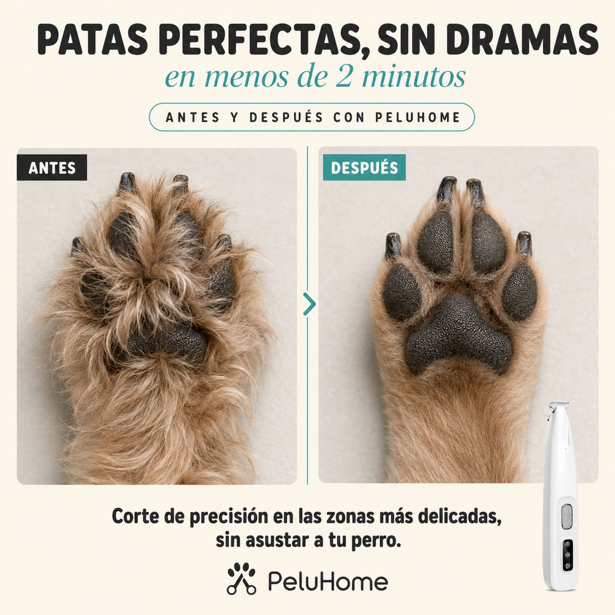 PeluHome ZenTrim — Recortadora de Precisión para Mascotas